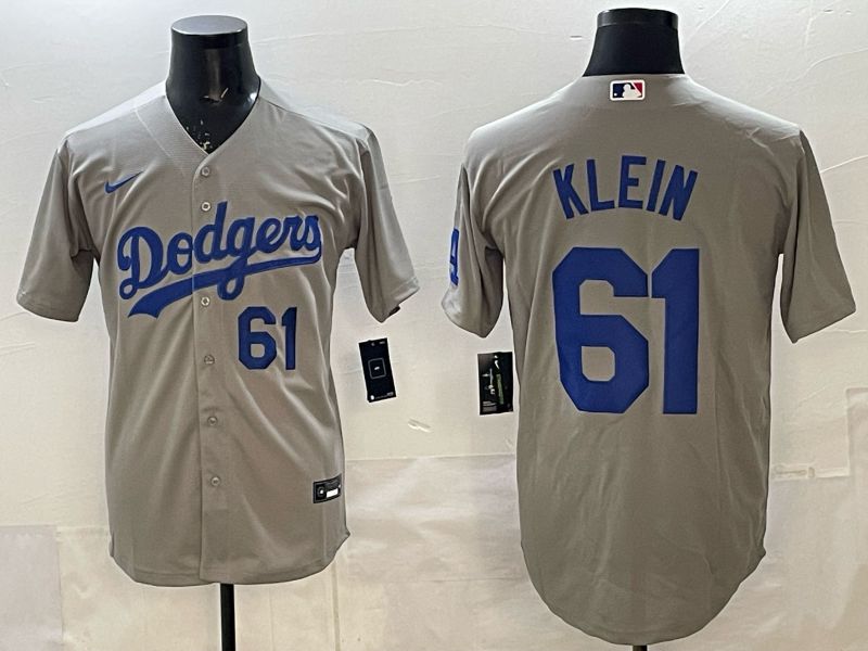 Men 2025 Nike Los Angeles Dodgers #61 Klein Grey Game MLB Jersey 04->los angeles dodgers->MLB Jersey